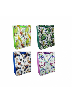 Torba prezentowa 26x32 Motyle i ptaki mix