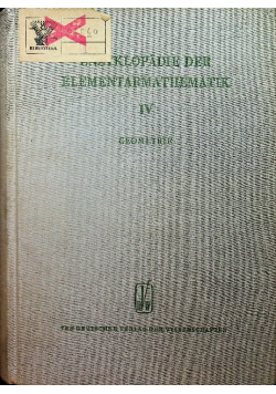 Enzyklopadie der elementarmathematik IV