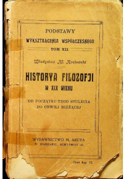 Historya filozofji w XIX wieku ok 1922 r.