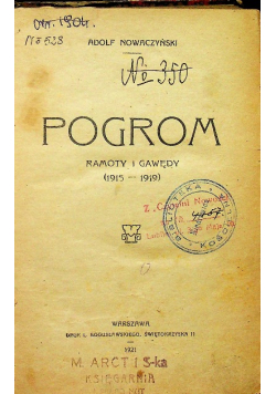 Pogrom ramoty i gawędy ( 1915 - 1919 ) 1921 r.