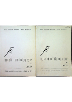 Notatki ornitologiczne 29 Tom I i II