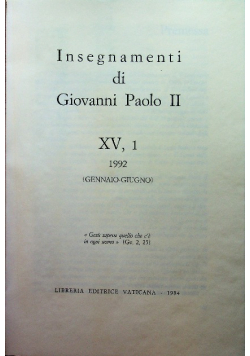 Insegnamenti di giovanni paolo XV 1