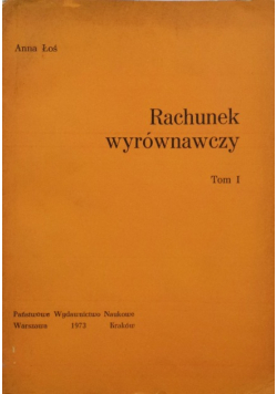Rachunek wyrównawczy Tom I