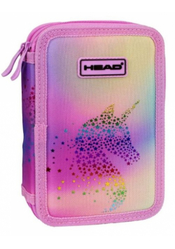 Piórnik podwójny HEAD bez wyposażenia 2 klapki Unicorn ombre
