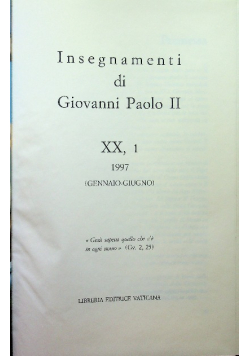 Insegnamenti di Giovanni Paolo II Tom XX część 1 1997