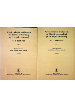 Wybór tekstów źródłowych do historii powszechnej po II wojnie światowej Część 1 i 2