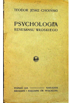 Psychologia renesansu włoskiego 1916 r.