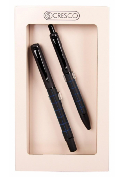 Pióro + długopis Dorian w etui GB niebieski