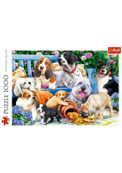 Puzzle 1000 Psy w ogrodzie TREFL