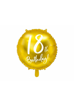 Balon foliowy 18th Birthday 45cm złoty