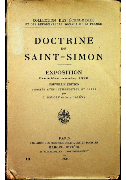Doctrine de saint simon 1924 r.