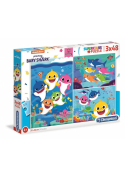 Puzzle 3x48 Super Kolor Baby Shark