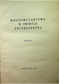 Wolnomularstwo w świetle encyklopedyj 1934 r.