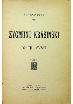Krasiński Dzieje myśli tom 1 i 2 1912 r.