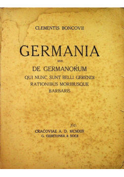 Germania sive de germanorum 1919r