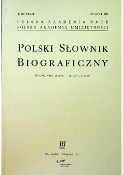 Polski słownik biograficzny zeszyt 187