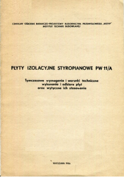 Płyty izolacyjne styropianowe PW 11 / A