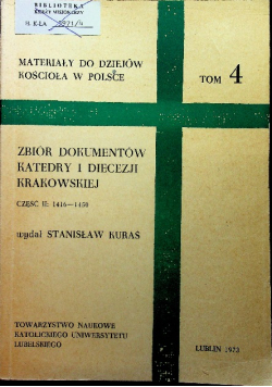 Materiały do dziejów kościoła w Polsce tom IV