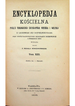 Encyklopedia Kościelna Tom XIII 1880 r.