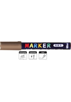 Marker akrylowy 1-2mm brązowy metalik (6szt) M&G