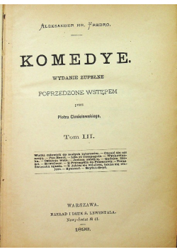 Komedye Tom III 1898r.