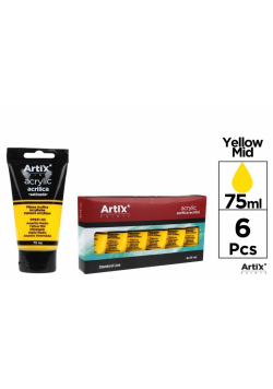 Farba akrylowa żółta permanentno 75ml (6szt)