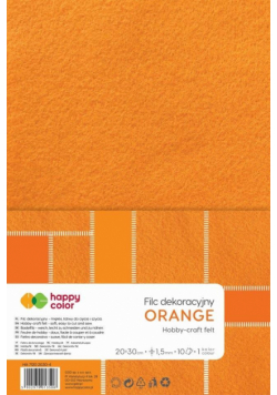 Filc dekoracyjny pomarańczowy 10szt HAPPY COLOR