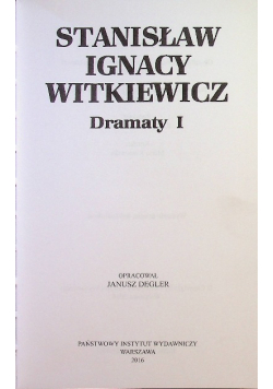 Witkiewicz Dramaty Tom 1