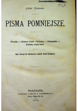 Pisma pomniejsze 1879 r.