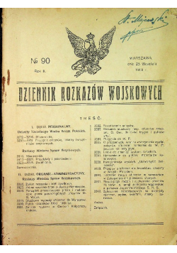 Dziennik rozkazów wojskowych 1919 r.