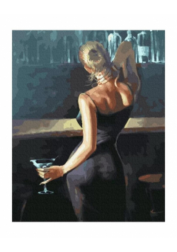 Malowanie po numerach - Dziewczyna w czerni 40x50