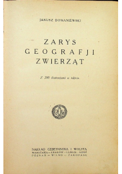 Zarys geografji zwierząt 1921 r.