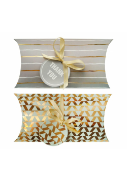 Pudełko na prezenty 22x10 pastelowo-złote 2szt
