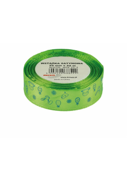 Wstążka satynowa wielkanocna j. zielona 25mmx22m