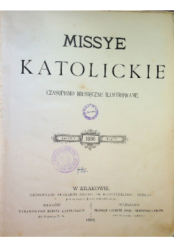 Missye katolickie Czasopismo miesięczne ilustrowane 1886 r.