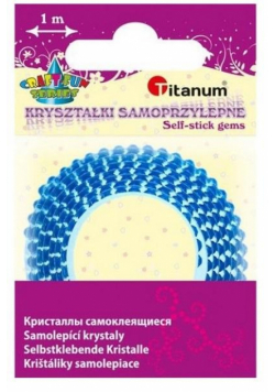 Taśma z kryształkami samoprzyl. 12mmx1m niebieska