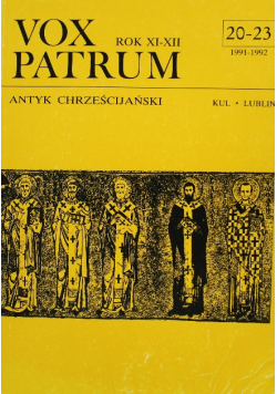 Vox Patrum rok XI - XII Antyk Chrześcijański 20 do 23