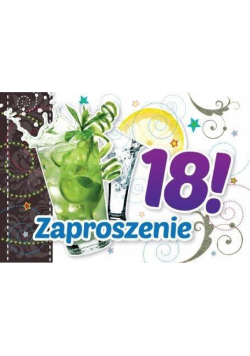 Zaproszenie ZZ-039 Urodziny 18 drinki (5 szt.)