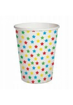 Kubki papierowe eko Kolorowe gwiazdki 250ml 10szt