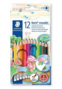 Kredki usuwalne Noris z gumką 12 kolorów STAEDTLER
