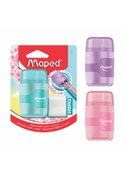 Temperówka z gumką Connect pastel 2 otwory MAPED