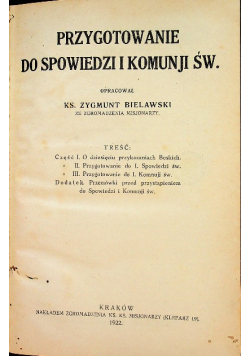 Przygotowanie Do Spowiedzi I Komunji Św  1922 r.
