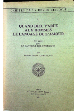 Quand dieu parle aux hommes le langage de l'amour