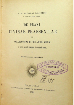 De praxis divinae praesentia 1889 r.