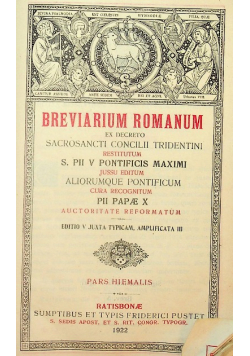 Breviarium Romanum 1922 r.