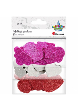 Naklejki piankowe serca mix 45szt