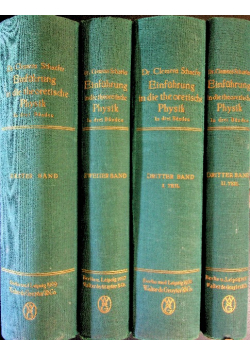 Einfuhrung in die theoretische physik 4 tomy ok 1937 r.