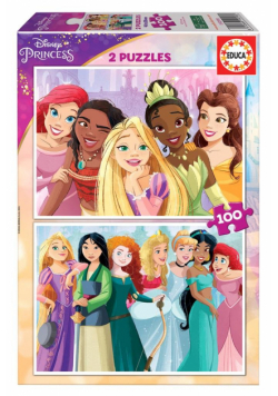 Puzzle 2x100 Księżniczki z bajek Disneya G3