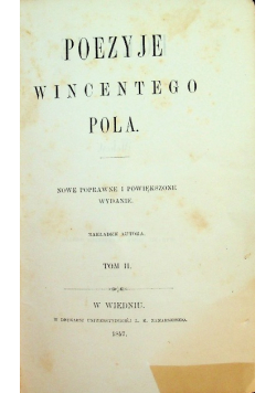Poezyje Wincentego Pola tom II 1857r.