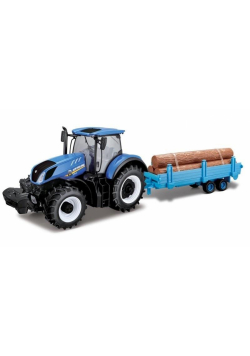New Holland T7.315 z przyczepą i belami słomy
